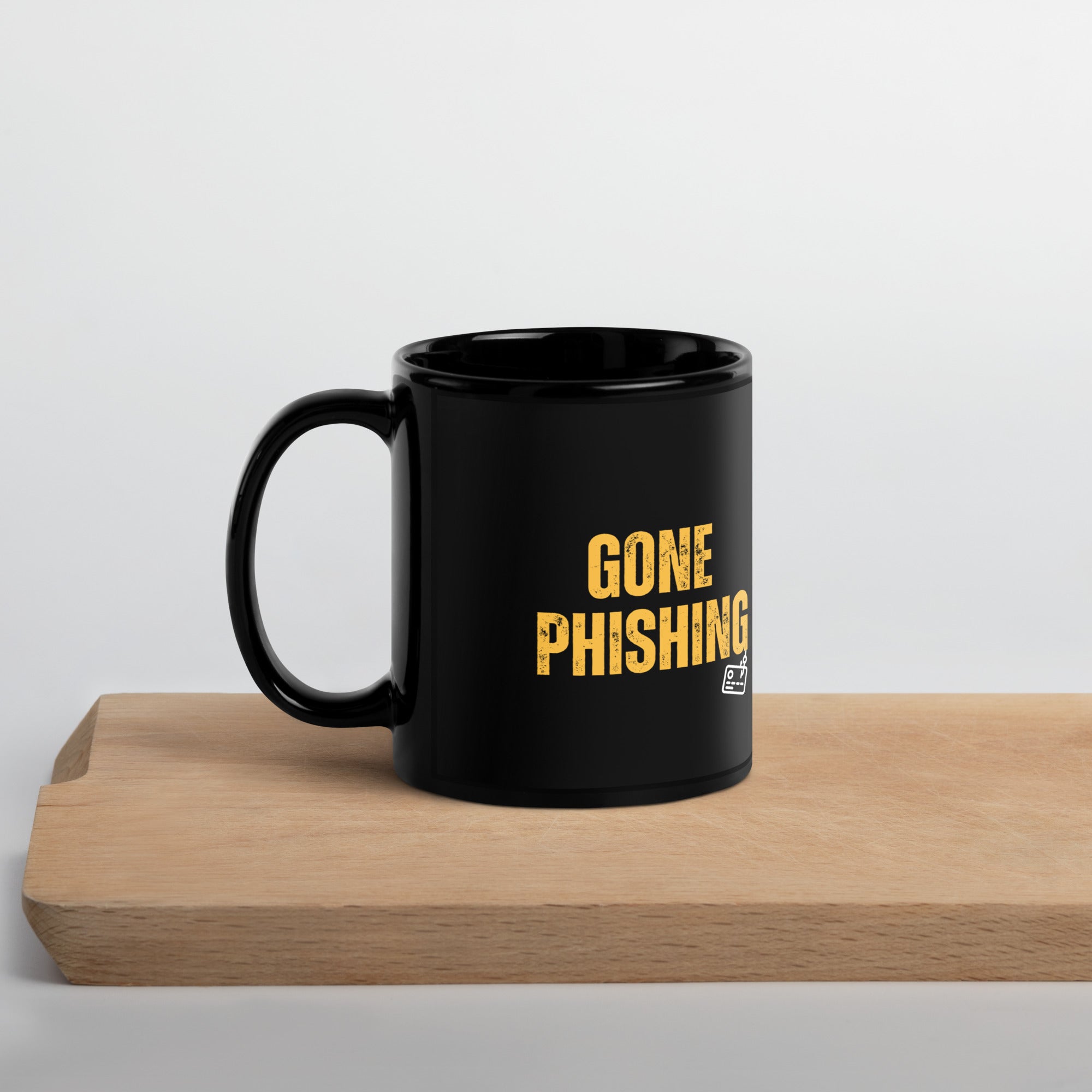 Gone Phishing Security Black Glossy Mug