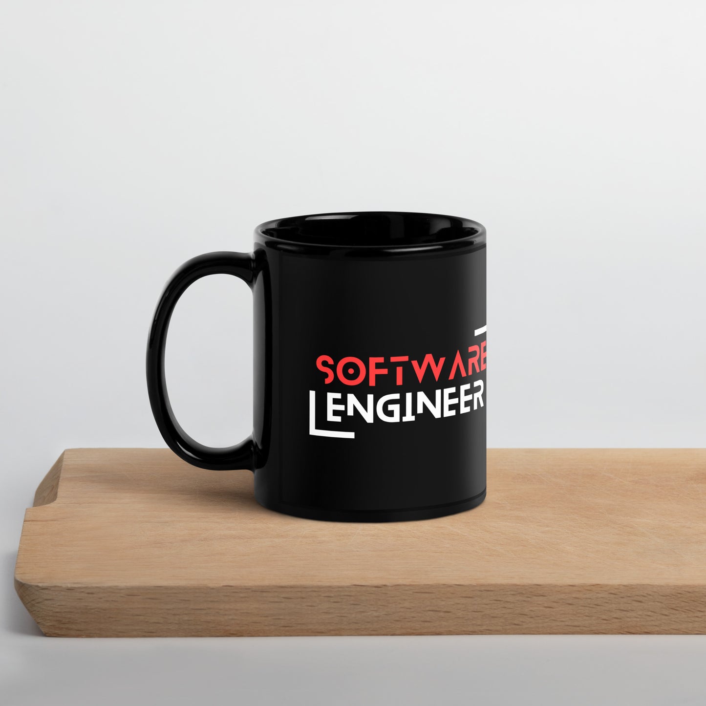Software Engineer Title Black Glossy Mug