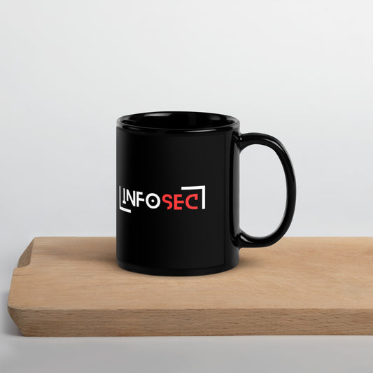 Infosec Cyber Security Black Glossy Mug