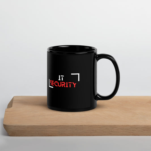 IT Security Black Glossy Mug